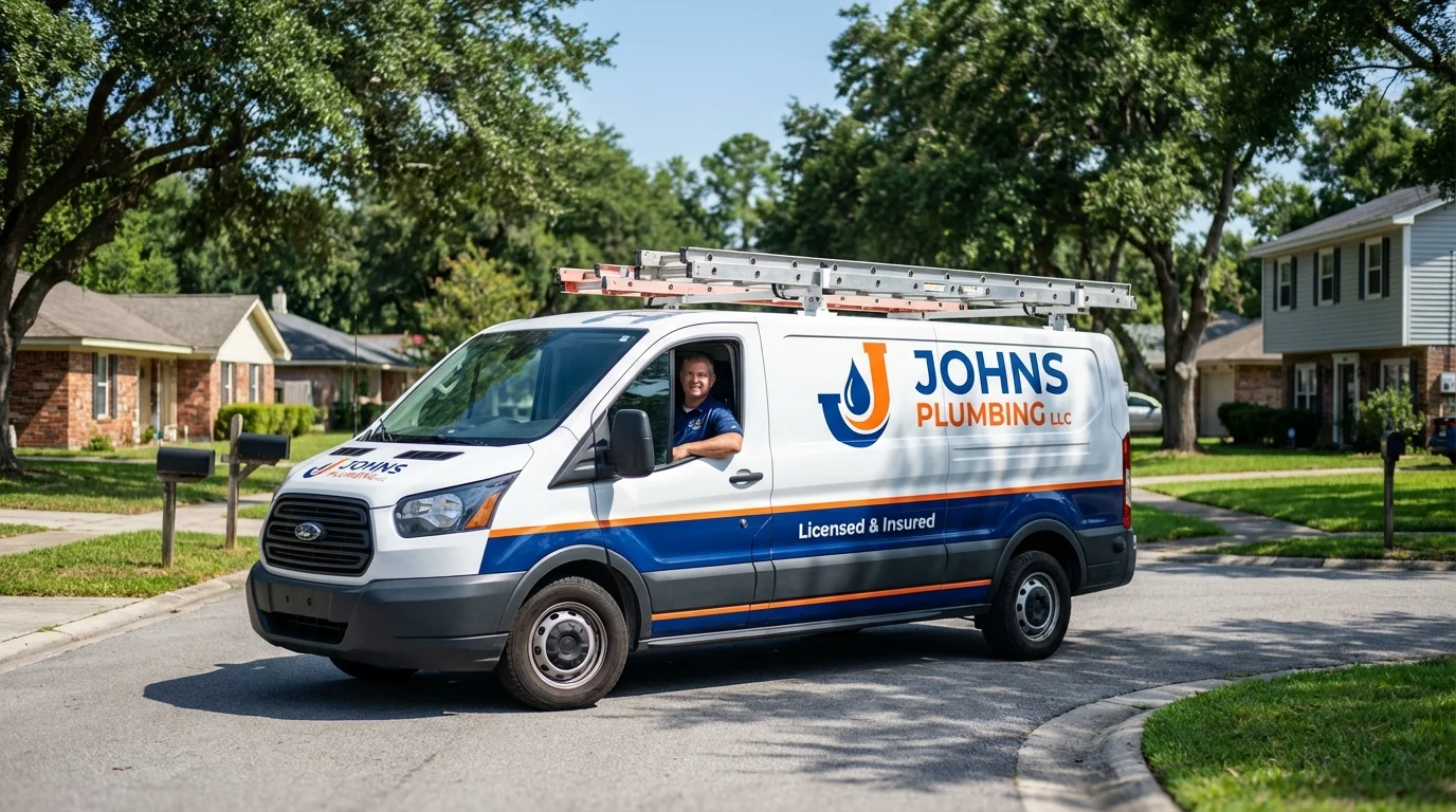 Johns Plumbing LLC service van in Bayard, NE