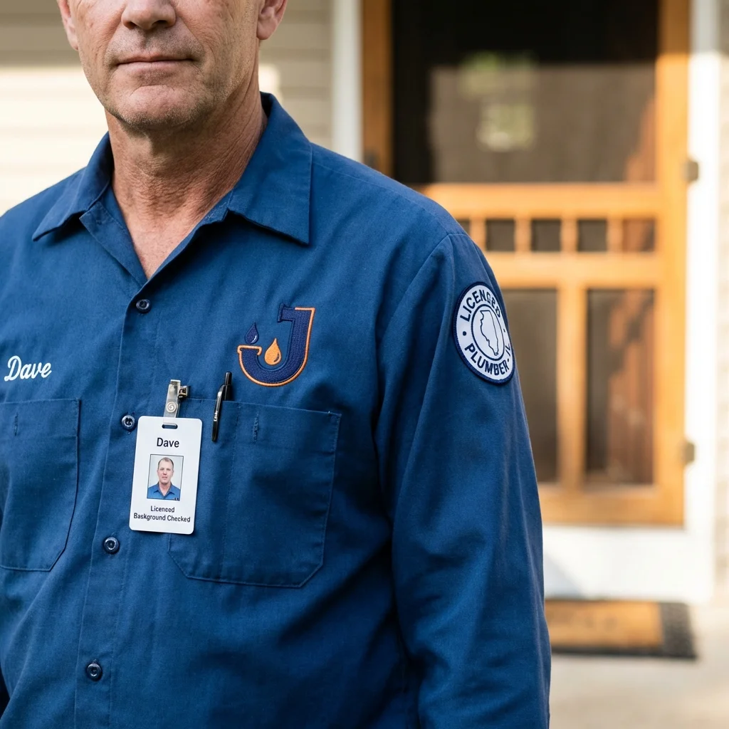 Licensed plumber showing ID badge in Bayard, NE