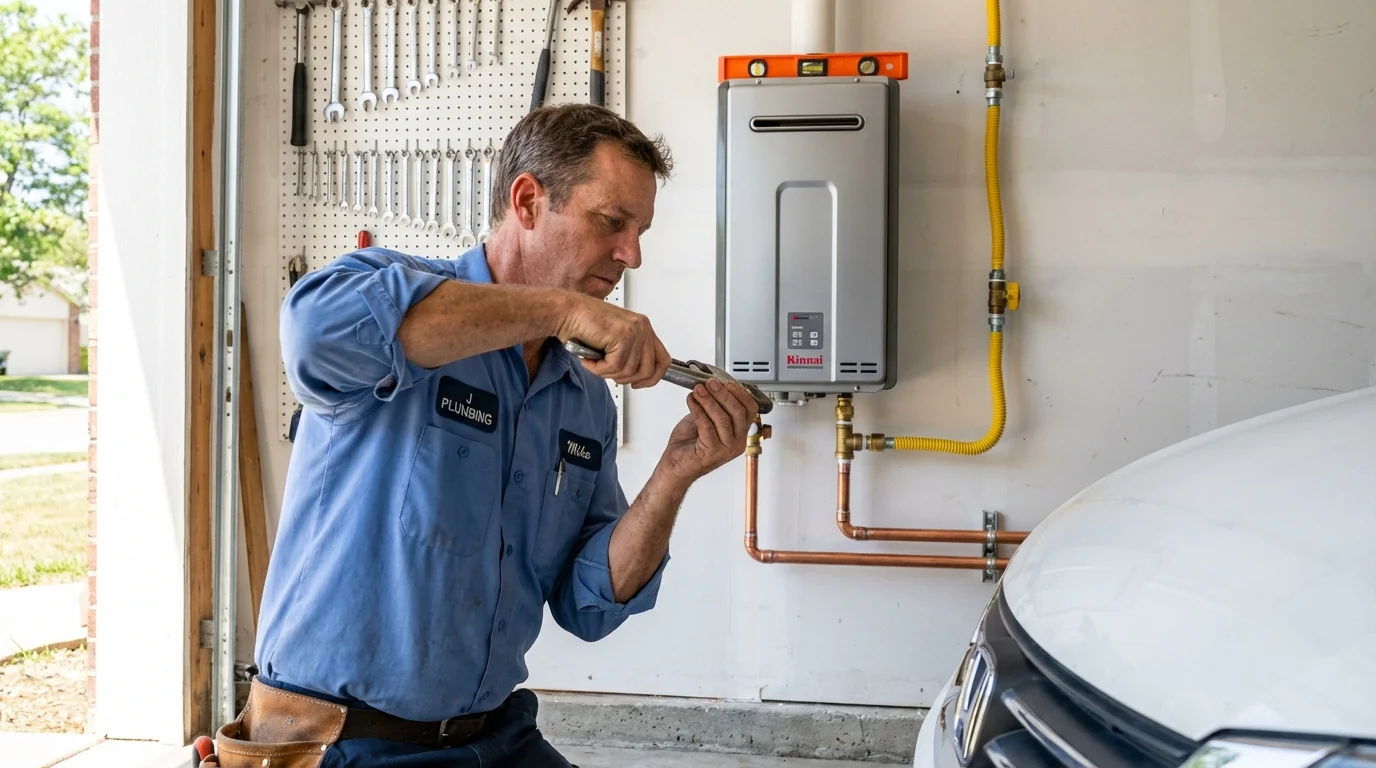 Tankless water heater installation by a Johns Plumbing LLC plumber in Bayard